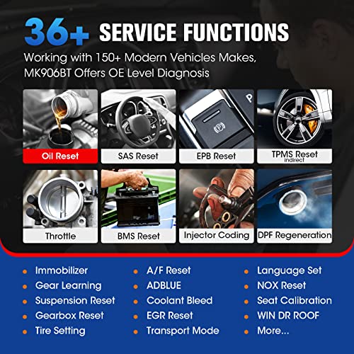 Autel Maxicom Mk906Bt Obdi Obd2 Scanner: 2023 No-Ip Limited Ver. Of Maxisys Ms906Bt, Ms906 Pro With Oe-Level Ecu Coding, Factory-Level Full System Diagnosis, 36+ Service For 150 Brands, Active Test #TOP3