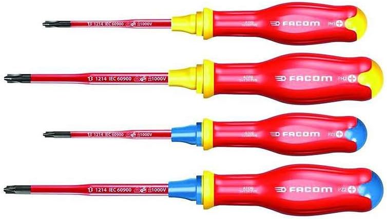 FACOM ATB.J4TVEPB JUEGO OF 4 DESTORNILLADORES BORNEO® 1000 VOLTIOS HOJA FINA