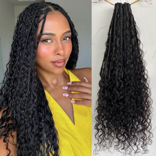 WAIW HAIR Crochet Boho Box Curls Pre-looped Crochet Braids Synthetic