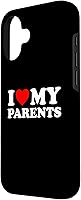 Vista 2 de I Love My Parents - Red Heart Case for iPhone 16