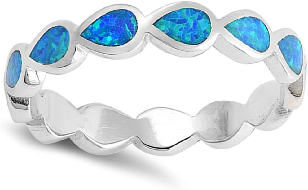 CHOOSE YOUR COLOR Sterling Silver Teardrop Ring