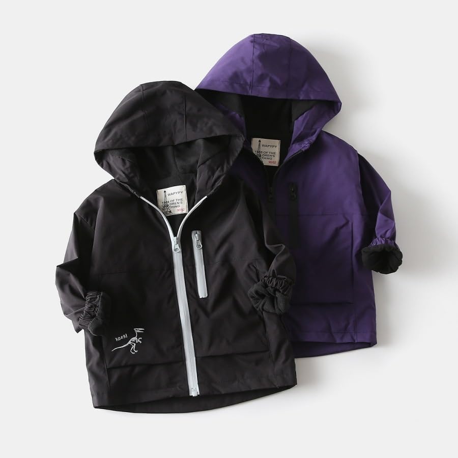 Meufam Toddler Baby Boys Windbreaker Long Sleeve Fleece Outwear Hoodie Zipper Lightweight Zip Hoodie Coat
