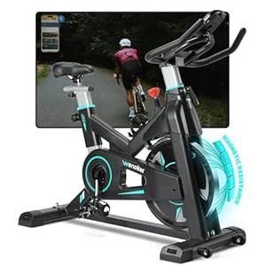 [2025 Aktualisierte]WENOKER Heimtrainer, Magnetwiderstand Stationäres Fahrrad für Zuhause, Indoor Bike mit Flüsterleise, Schweres Schwungrad und Verbesserter LCD-Monitor
