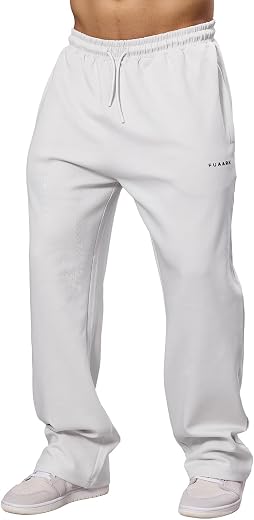 FUAARK Mens Eclipse Straight Tracks Oversized Cotton Gym &amp; Streetwear Pants