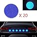 20x Alta Intensidad Pegatina Cinta Reflectante Autoadhesivo para Camión de la Motocicleta del Barco de la Bici del Casco del Remolque del Coche Forma Redonda Azul
