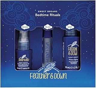 Feather & Down Sweet Dream Bedtime Rituals Gift Set (30ml Soothing body Oil, 50ml Pillow Spray & 10ml Relaxing Rollerball) - Create the perfect bedtime regime