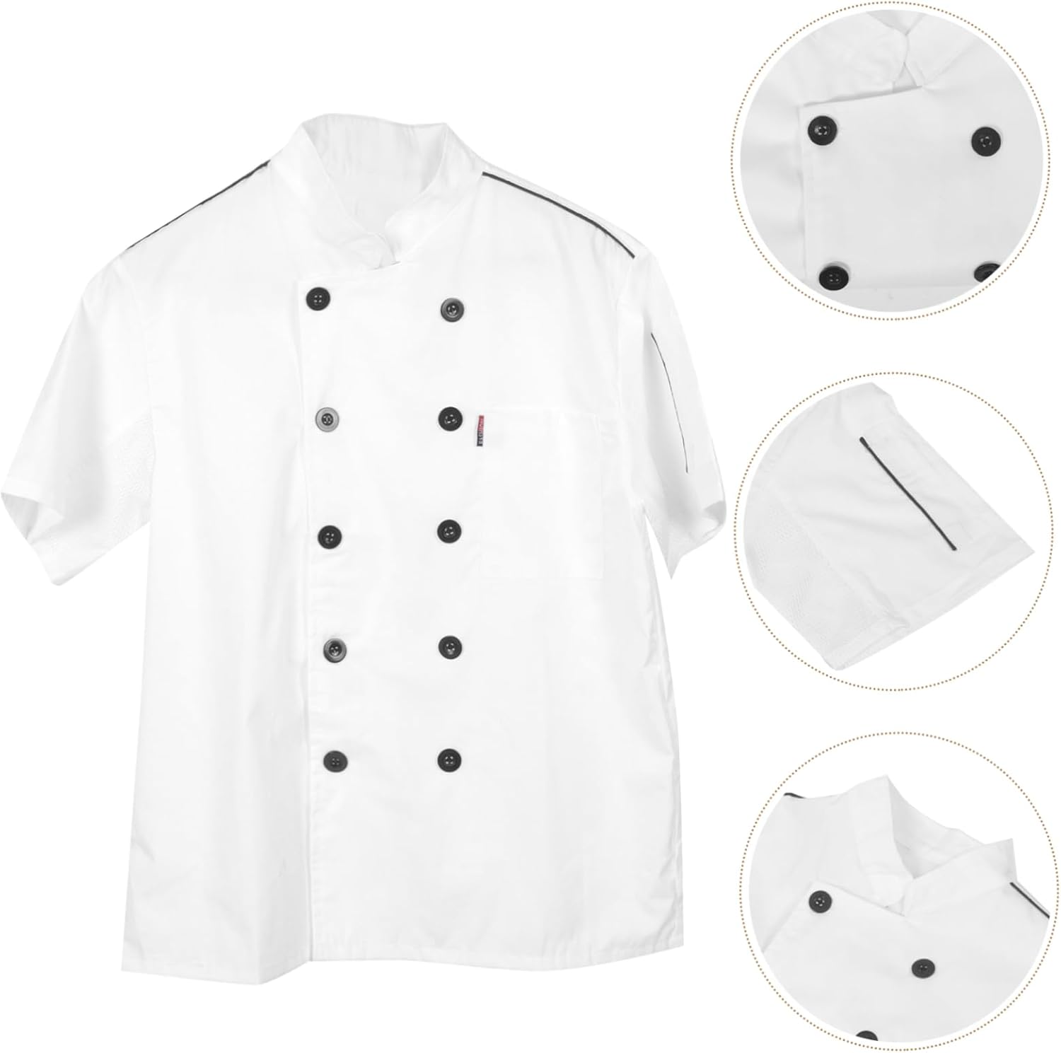 Homoyoyo Chef Work Clothes Cook Chef Coat Short Same Sleeve Chef Jacket Kitchen Embroidered Men Blacks Chefs