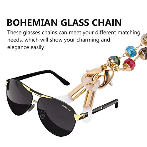 Corrente para óculos Correia para óculos de sol Suporte para óculos Corrente com contas de cristal (