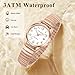 Elegant Rose Watches for Women Small Analog Watch, Waterproof Ladies Watches with Stainless Steel Expansion Band - Fashionable Christmas & Birthday Gifts for Women