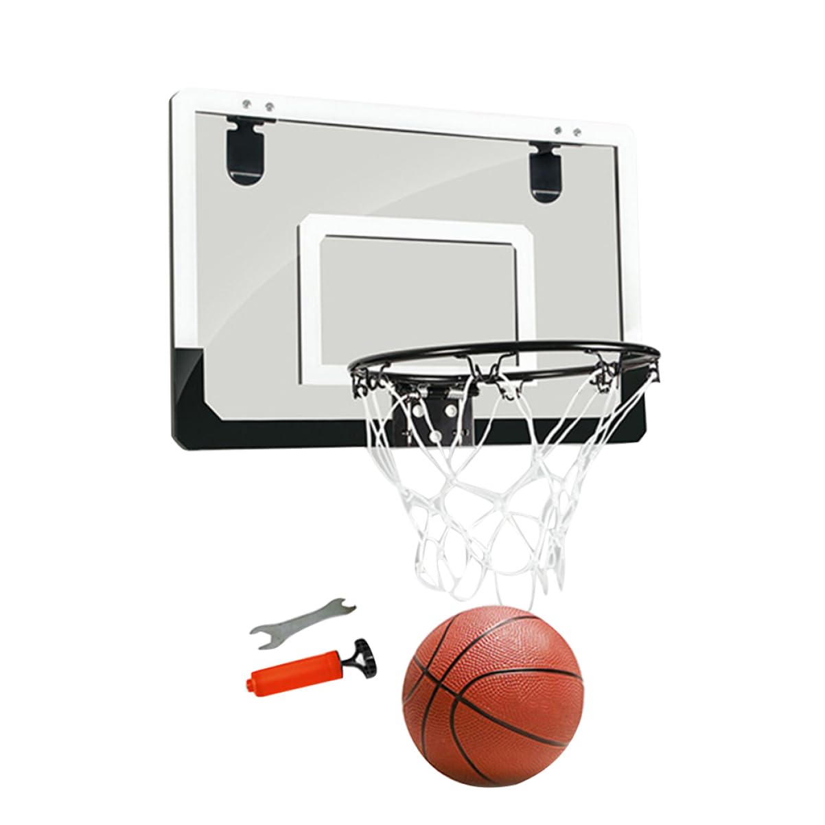 WHAMVOX Indoor Mini Basketball Hoop Door Mount Basketball Board Sturdy PVC Backboard Space-Saving Door Hanging