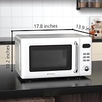 Vista 5 de Emerson MWR7020W - Horno microondas compacto para encimera con control de botón, pantalla LED, 700 W, 5 niveles de potencia, 8 menús automáticos