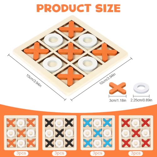 Miniatura 2 de Ainiv 12 Piezas Juego Tres En Raya Madera, Mini Tic Tac Toe, Juego De Mesa Ajedrez Xo Para Niños Y Adultos, Regalos Para Fiestas De Cumpleaños Y Actividades Familiares