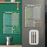 Clear Non-Magnetic Dry Erase Chore Chart - 11.5'x8.5' Behavior Responsibility Chore Board for Teenagers, Adults and Family - Sticks to Wall, Glass, Door, Any Smooth Surfaces