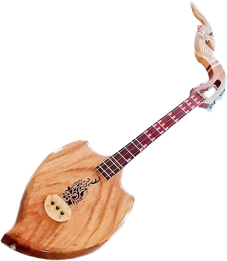Isarn Acoustic Phin 3 Strings, Isan Thai Lao Guitar Musical Instrument, Traditional Thai Classical Musical Pin105