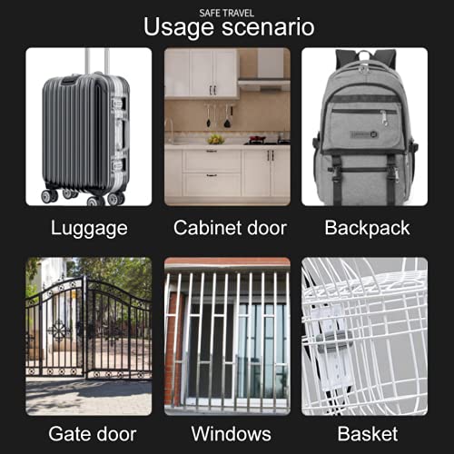 Image of Mini Password Padlock Keyless, 3-Digit Combination Code Lock for Indoor Outdoor Locker,Suit case,Toolbox,Hasp Storage White 4Pcs /Set