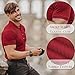 Muscle Polo Shirts for Men Short Sleeve Slim Fit Golf Shirts for Men Casual Dry Fit T Shirts Ribbed Knit Bowling Shirts Wine Red Medium