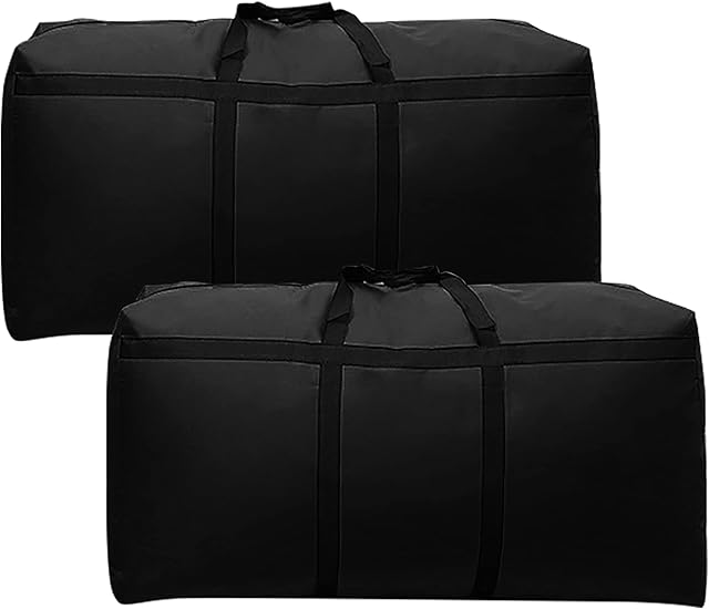 2 Pack 180L Storage Bags,Clothes Storage Bag,Under Bed Storage Box Waterproof Heavy Duty Thicker 600D Oxford Moving Bags with Zips,Storage Boxes for Blankets,Duvet,Clothes or Moving home(100x60x30cm)