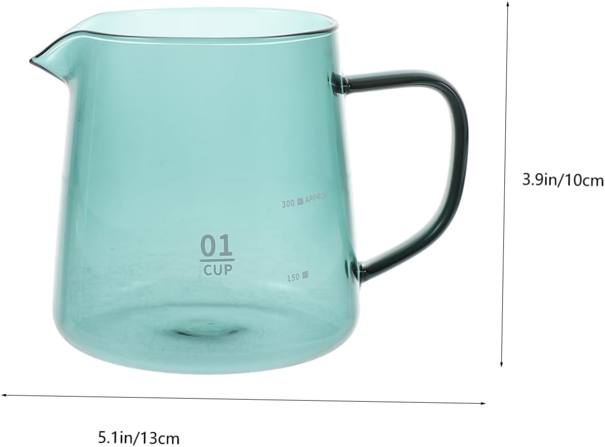 ABOOFAN Heat Resistant Glass Coffee Pitcher with Creative Pour Spout Multi Functional Coffee and Sauce Dispenser Kitchen Container
