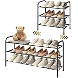 PEURULAK Zapatera retráctil y Desmontable, Zapatero Organizador Extensible 3 Niveles para 12 Pares, Ajustable 43-78 cm,...