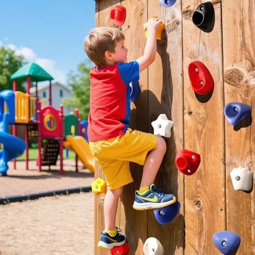 image for SEKKVY 24-Pack Kids Climbing Holds - Toddler Rock Climbing Toy Set wit
