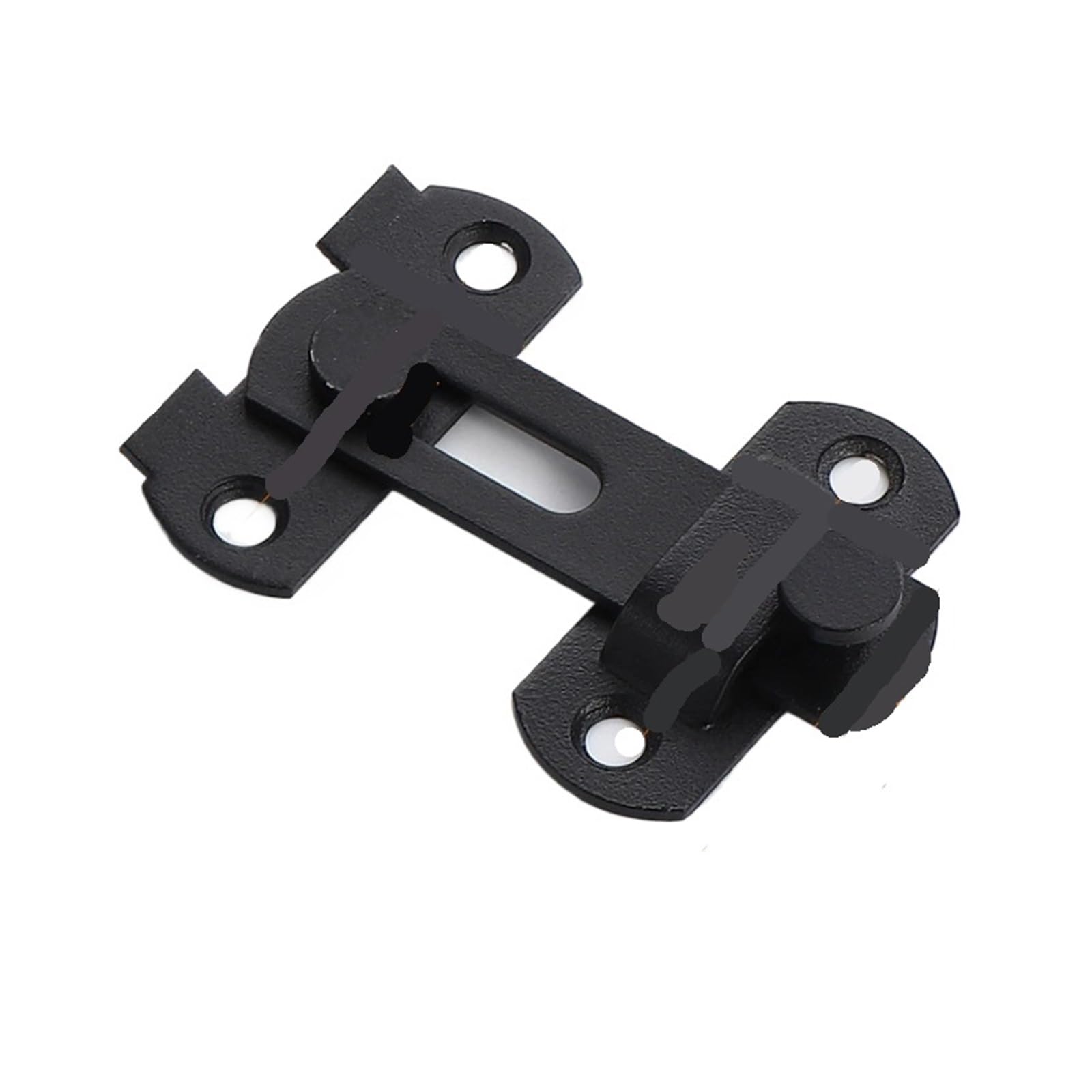 Dqzrtueca Black 180 Degree Hasp And Staple, Door Padlock Hasp Latch Bolt Toggle Stainless Steel 3 Inch Silver Black 90 180 Degree(Black 180 Degree)