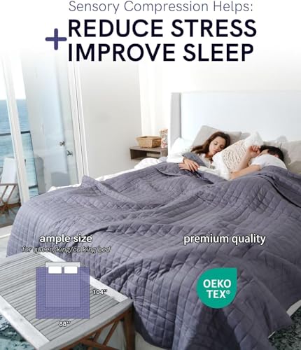 YnM 12lbs Weighted Blanket for Adults, Heavy Bed Throw Blanket with Cooling Glass Beads for All Season Use, Ideal for One Person of 110lbs (60x80 Inches, Queen Bed, Dark Grey)