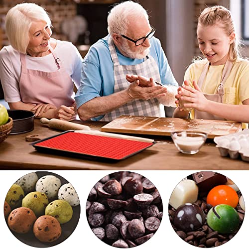 Mis.Moon 468 Löchern Backmatte Hundekekse Mini Halbkugel (1.2cm), mit Teigspatel, Backform für Hundeleckerli, Silicone Baking Mat, Baking Mould for Dog Treats