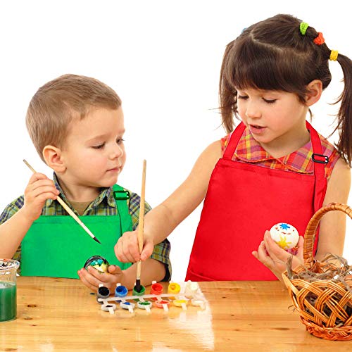 XCOZU 4 stuks kinderschort met zakken, verstelbare kinderschorten voor koken kinderen schort peuter kinderen schilderij… - Image 7