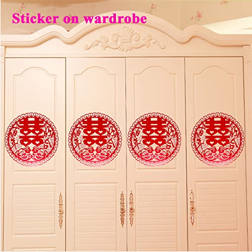 20 Pcs Chinese Traditional Wedding Festival Decoration Red Hi Words Paste, Windows Stickers Door Paste New House Layout Wedding Decoration Style 4 #TOP6