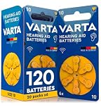 120 Piles Auditives Taille 10 (Jaunes) PR70 VARTA Zinc Air Tension Stable Longue Durée Résistantes aux Fuites Compatibles avec Tous Les Dispositifs Made in Germany - 20 Blisters de 6 Piles