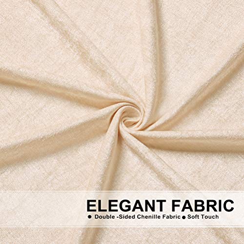 Elkca Beige Chenille Waterfall Valance For Living Room,Single Hollow Swag Valance For Bedroom Kitchen Curtains, Rod Pocket, 1 Panel #TOP3
