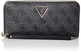 Reißverschluss GUESS Women Laurel SLG Large Zip Around Bag, Coal Logo