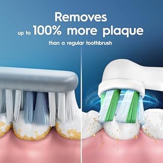 Oral-B Pro 1 Electric Toothbrushes Adults, Oral B Electric Toothbrush, With 3D Cleaning, 1 Toothbrush Head, Gum Pressure Control, 2 Pin UK Plug, Blue, Travel Electric Toothbrush