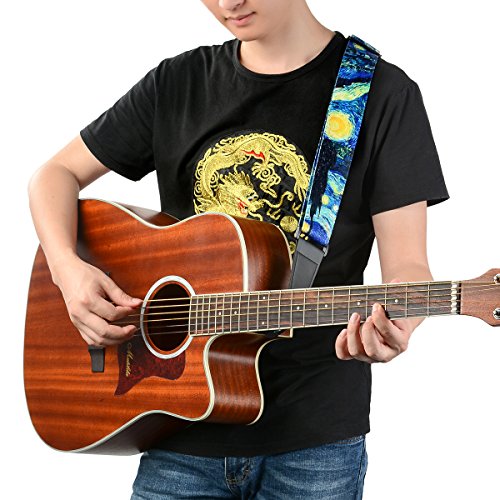 BestSounds La sangle de guitare Van Gogh Starry Night Comprend un Bouton de Sangle et 2 Verrous de Sangle. Bandoulière… - Les Beatles, Paul McCartney, John Lennon, RIngo Starr, George Harrison BestSounds La sangle de guitare Van Gogh Starry Night Comprend un Bouton de Sangle et 2 Verrous de Sangle. Bandoulière… – Image 7
