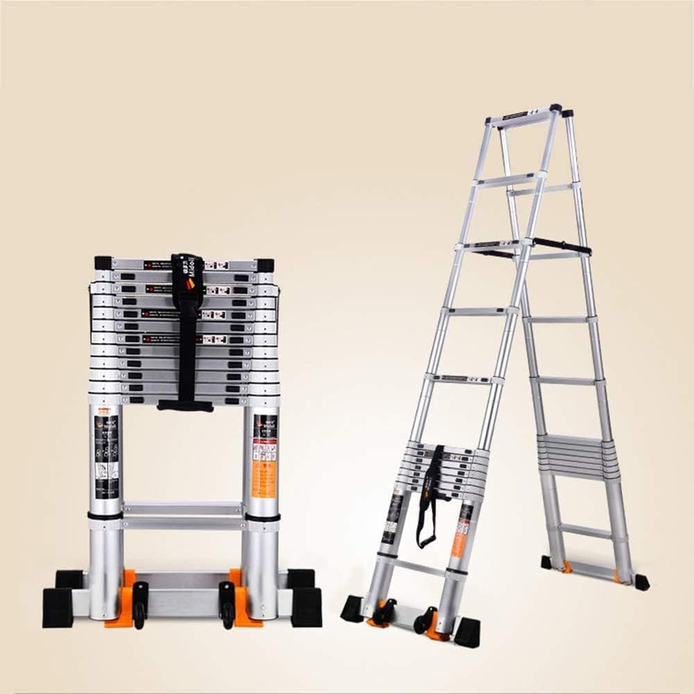 Multifunctional Aluminum Extension Ladder - 4.4m A-Frame Folding Step Ladder Portable & Lightweight 150kg Capacity for Home Loft Office Use
