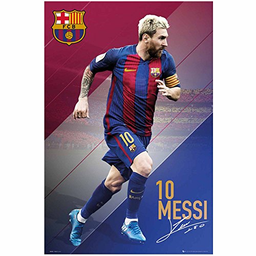 FC Barcelona - Sports/Soccer Poster/Print (Lionel Messi In Action) (Size: 24