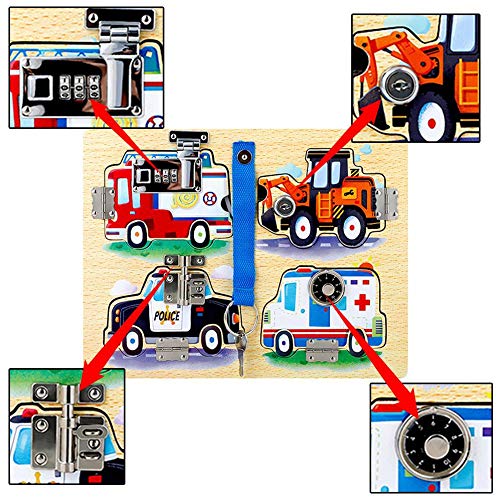 Preisvergleich Produktbild funnyfeng Latches Board, Brett Mit Verschlüssen, Kinder Verschlussbrett Sicherheit Ungiftige Materialien Entwicklung Spielzeug Frühkindliche Bildung Lernen