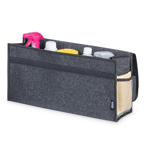 LIVIVO Car Boot Organiser Bag with Flip Cover – Foldable Storage Box with Secure Fastening and Side Pockets – Large Capacity for Tools, Essentials, and Travel Accessories