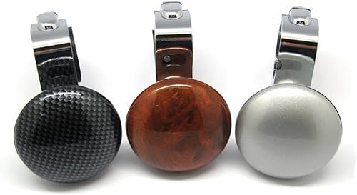 Miniatura 5 de VORCOOL Volante de metal, bola de asistencia, bola de refuerzo de potencia, perilla giratoria para volante para vehículo de automóvil (color madera