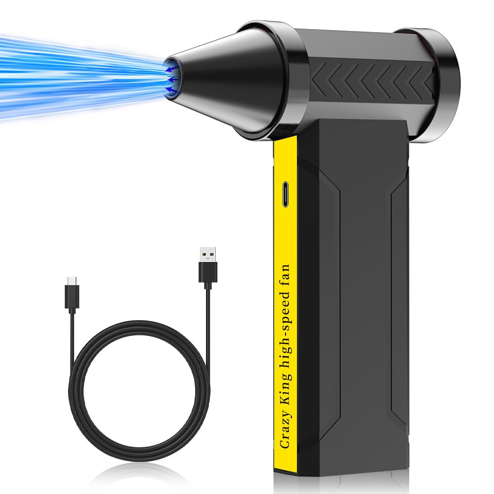 THOUSTA Compressed Air Duster-4 Gear Adjustable 160,000RPM Electric Air Duster, Portable Air Blower for Drying Hair, Blow Snow and Leaves on Car, Clean Car Seats, Keyboard and Home Sofa