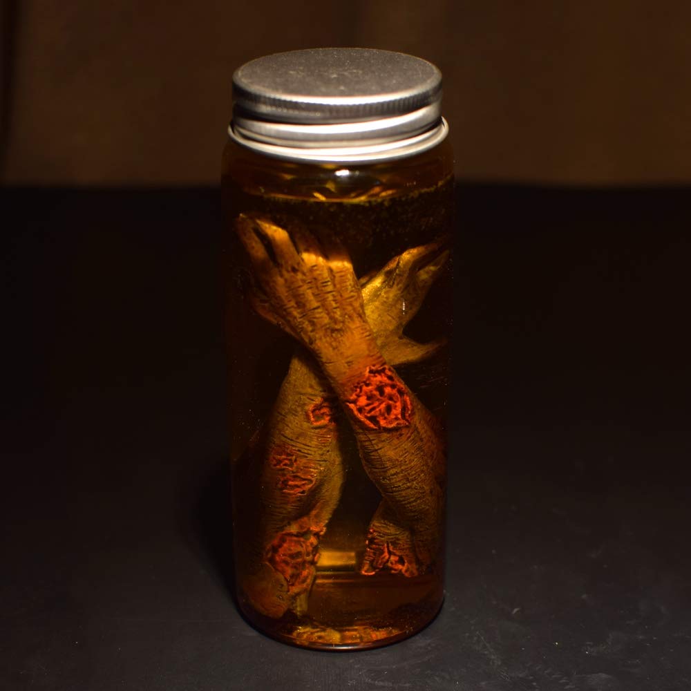 Amazon.co.jp: ゾンビ 腕 ホルマリン漬け風 置物 ホラーグッズ