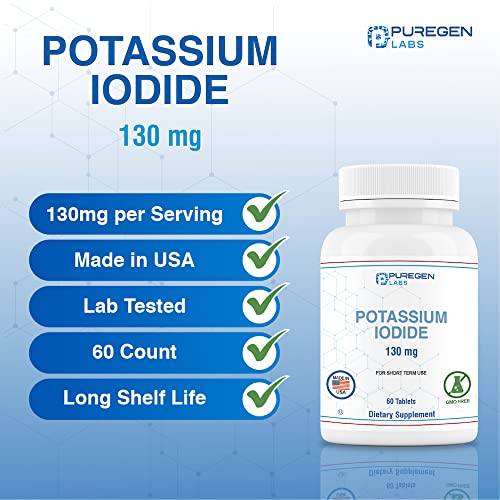 Potassium Iodide Tablets 130 Mg Exp 10/2025, Kosher Iodine Tablets, Thyroid Support – 8 Pack | 480 Tablets Total #TOP1