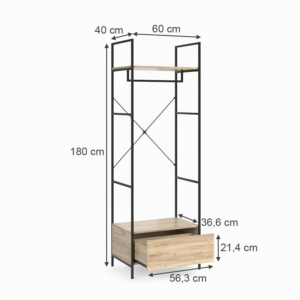 Vicco Kleiderschrank Enya, Holz, 60 x 180 cm