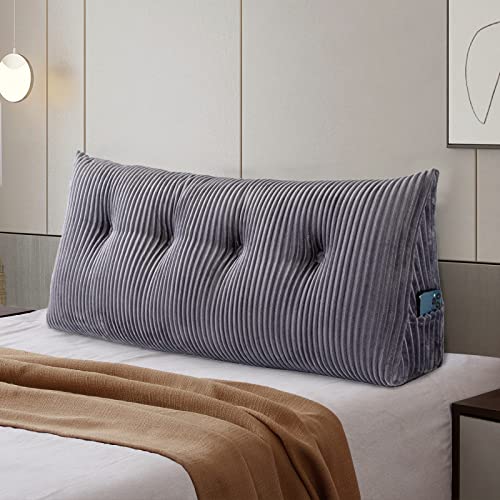 SLIGUY Rückenkissen Lang Keilkissen Lendenkissen, Bett-Rückenstütze Keilform Rückenstützkissen Stützkissen Sitzkissen für Bett Sofa Kopfteil...