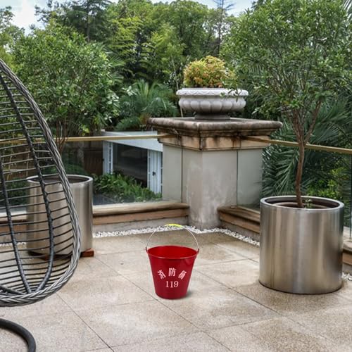 Seau à sable anti-incendie réutilisable en métal avec poignée - 7