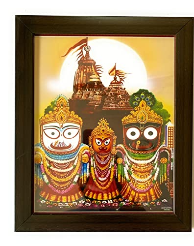 Image of Bajaj Creations Lord Jagannath | lord Krishna | subhadra | balrama | religious photo frame for mandir and wall decor size (10 * 12) inch