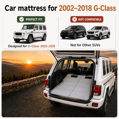 Image of Car Mattress for G-Class 2002-2018, Upgraded Non-Inflatable Thickened Foam SUV Car Camping Mattress, Foldable Trunk Sleeping Pad Car Bed Mattress for Road Trips Camping Travel