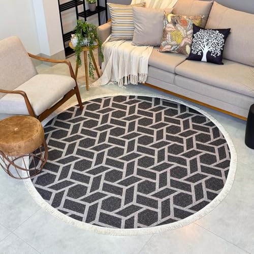 Tapete Luxo Redondo Grande 2,00x2,00 Versátil Casa Apartamento Sa...