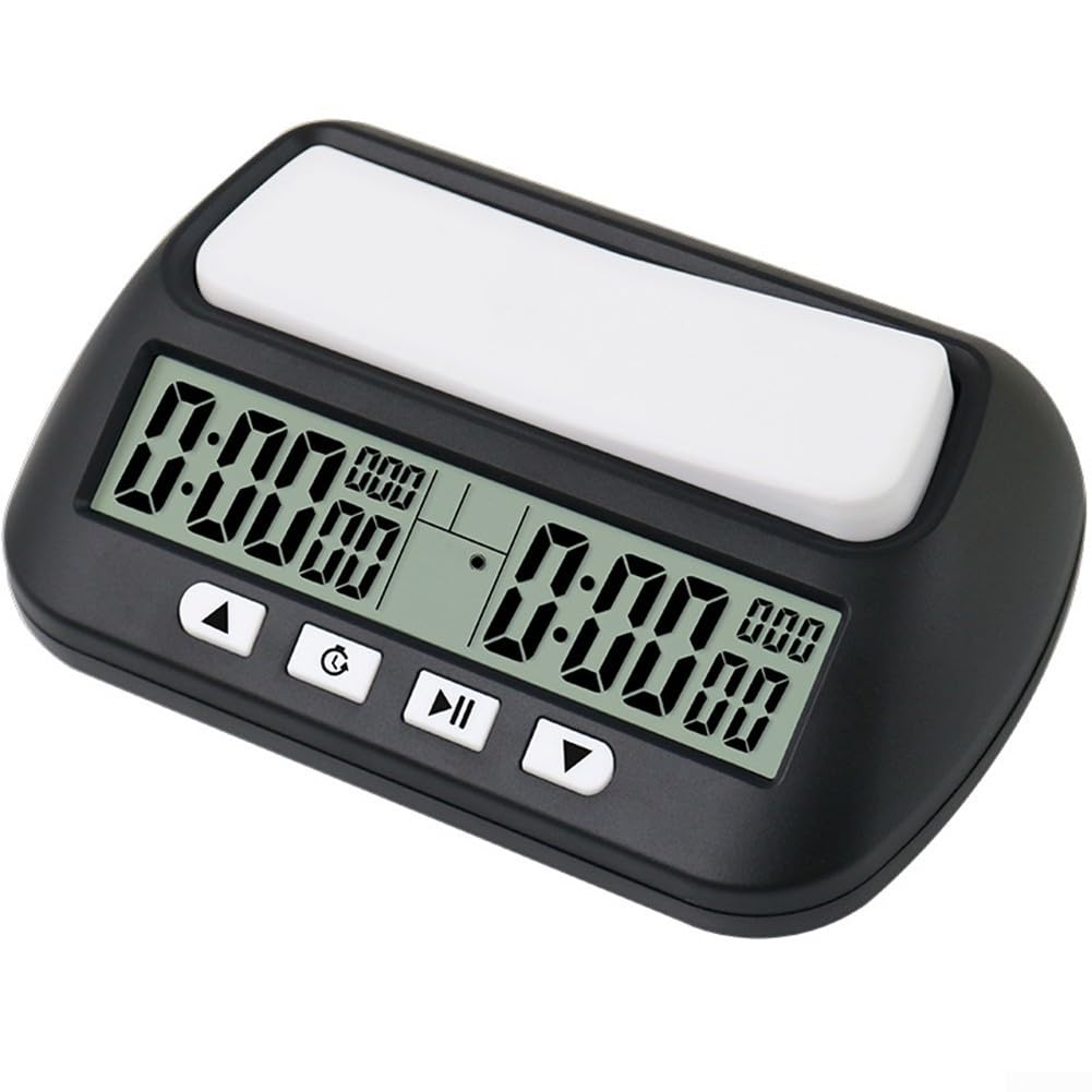 Horloge d'échecs, minuterie numérique améliorée avec fonction de compte à rebours différé supplémentaire, montre d'arbitre, pour échecs (A)