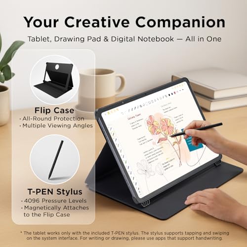 TCL NXTPAPER 14 Android Tablet, 14.3" Drawing Pad & Digital Notebook, 4096-Level Stylus & Flip Case Included, Paper-Like Display, 8+8GB RAM, 256GB Storage, 10000mAh Battery, Multi-Window, Matte Gray - Thumbnail 4